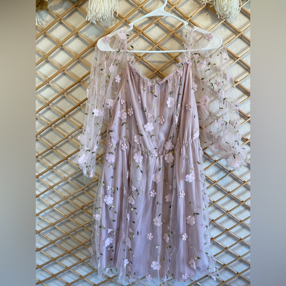 Shein Curve lace overlay dress